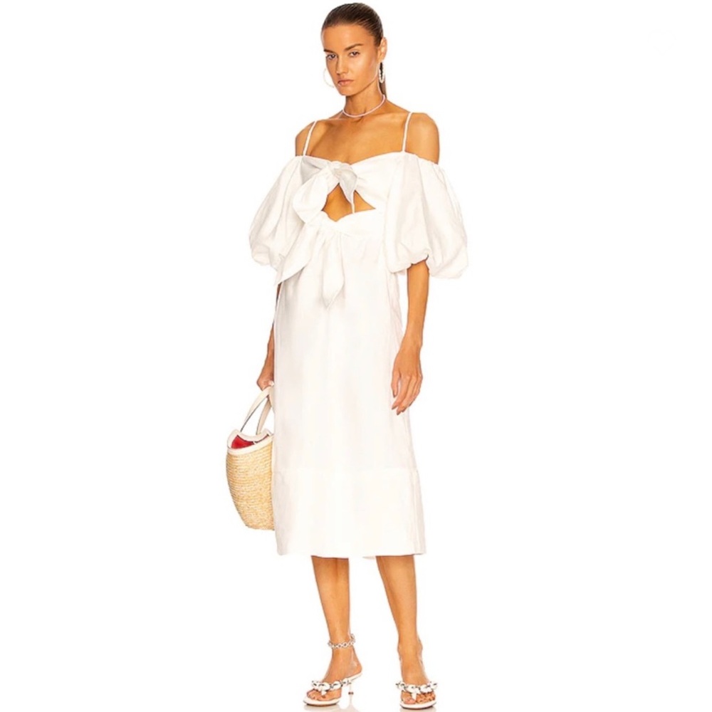 NWT-Adriana Degreas Linen Double Knot Midi Dress